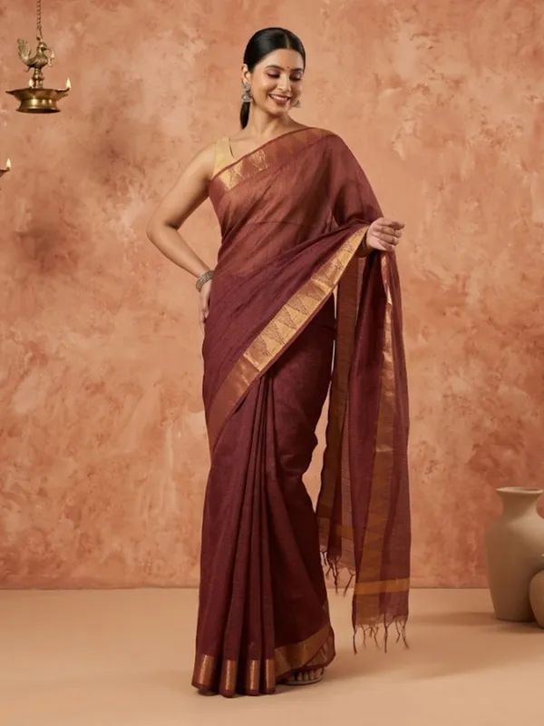 Rangriti_Hand_Dyed_Kota_Silk_Saree_Brown
