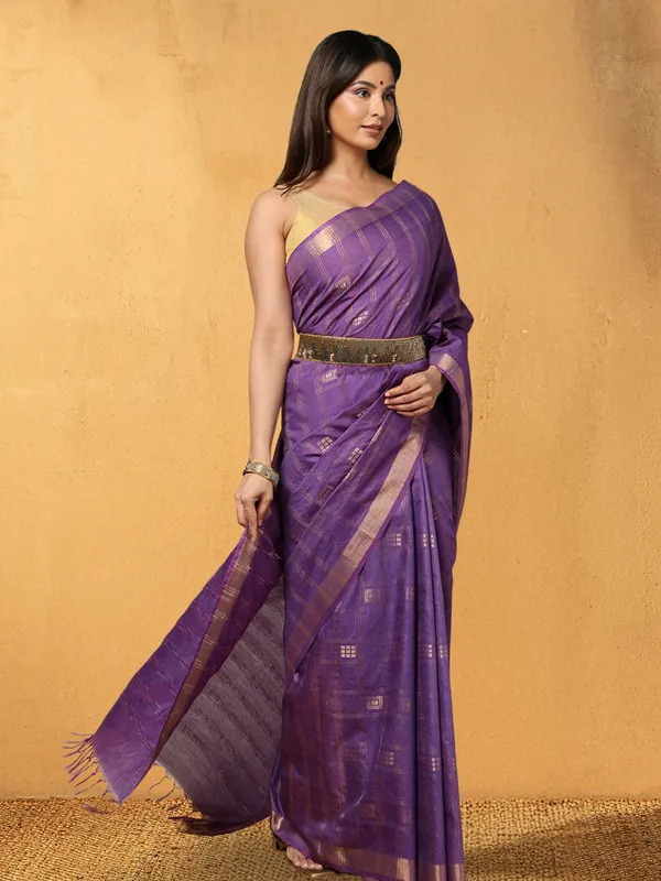 Gilded_Hue_Kota_Silk_Zari_Stripe_Saree_Purple