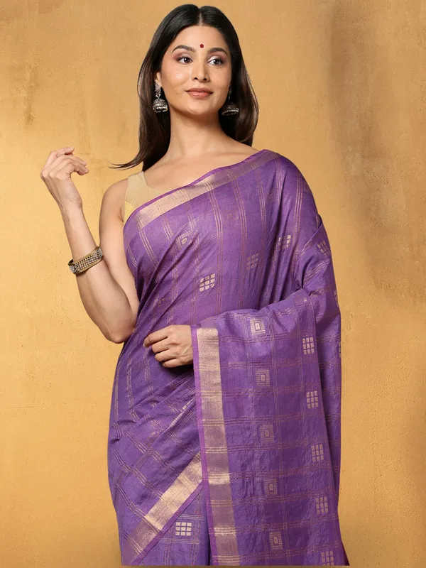 Gilded_Hue_Kota_Silk_Zari_Stripe_Saree_Purple