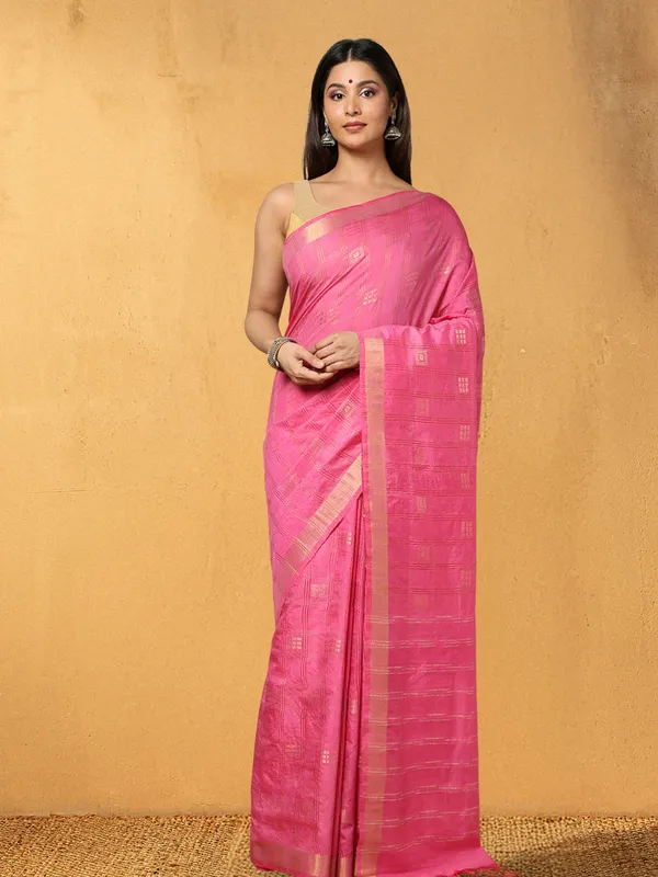 Gilded_Hue_Kota_Silk_Zari_Stripe_Saree_Pink