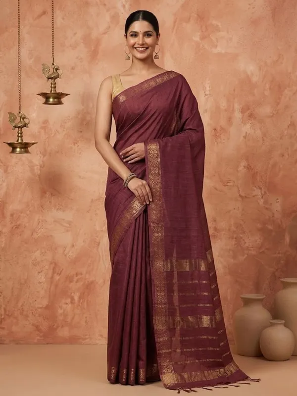 Rang_Sutra_Handdyed_Kota_Silk_Zari_Striped_Saree_Brwon