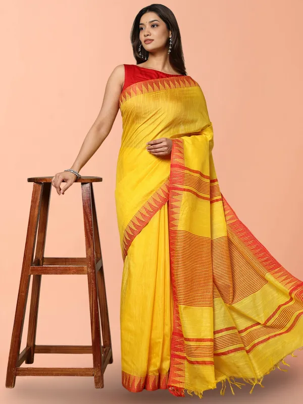 Sacred_Loom_Kota_Silk_Temple_Border_Saree_Yellow