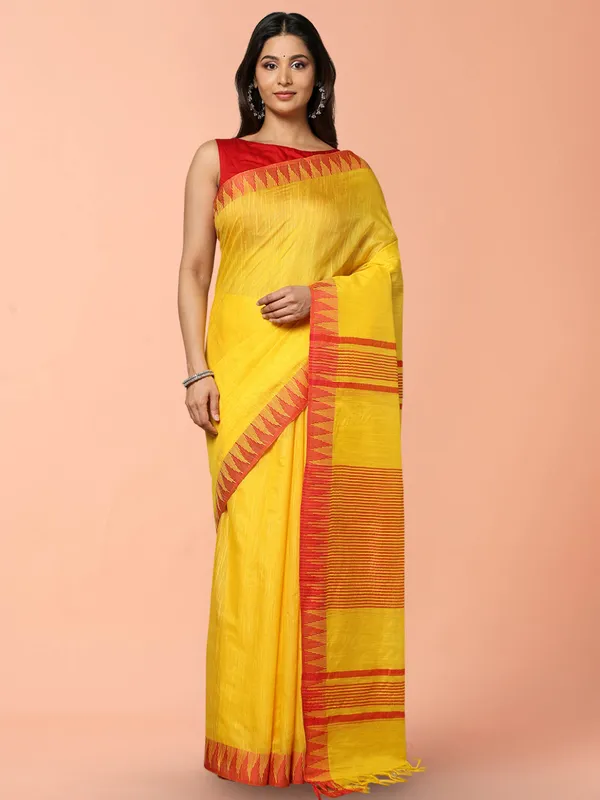 Sacred_Loom_Kota_Silk_Temple_Border_Saree_Yellow