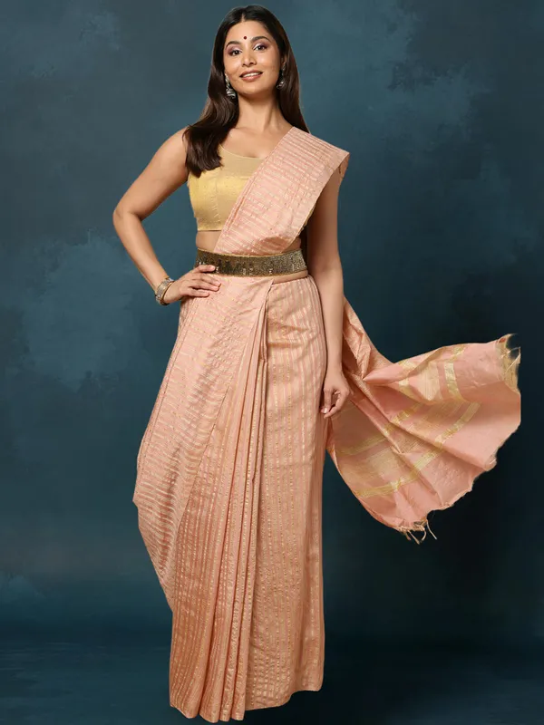 Mridula_Kota_Silk_Plain_Saree_Peach