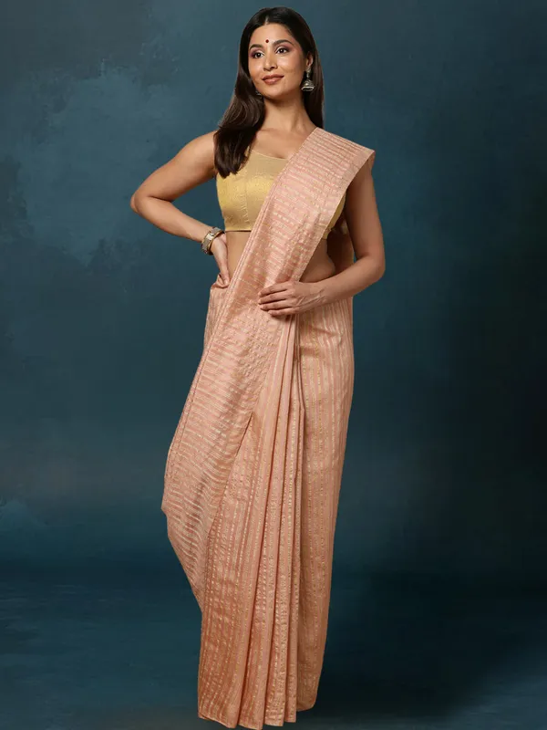 Mridula_Kota_Silk_Plain_Saree_Peach