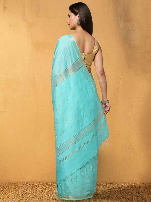 DyeLoom_Kota_Silk_Jacquard_Saree_Blue