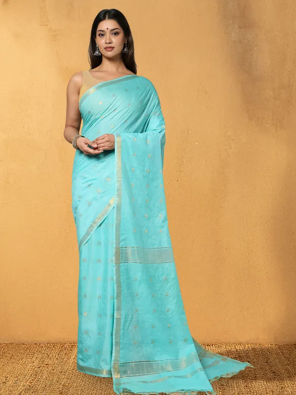 DyeLoom_Kota_Silk_Jacquard_Saree_Blue