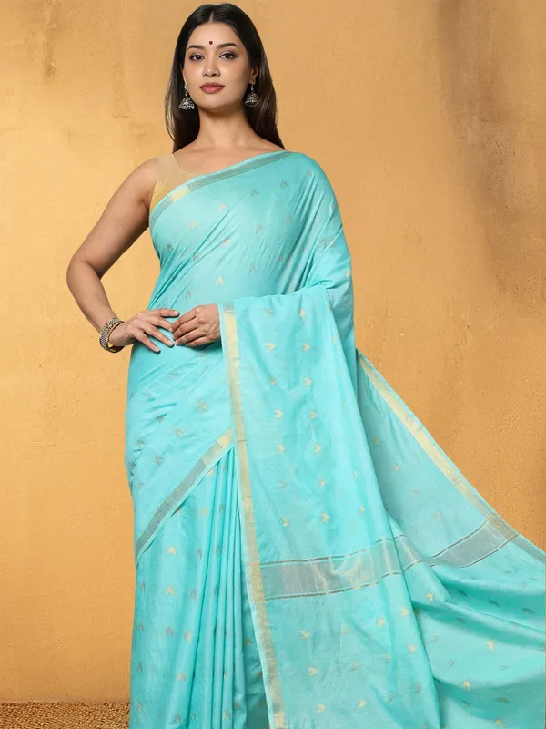 DyeLoom_Kota_Silk_Jacquard_Saree_Blue