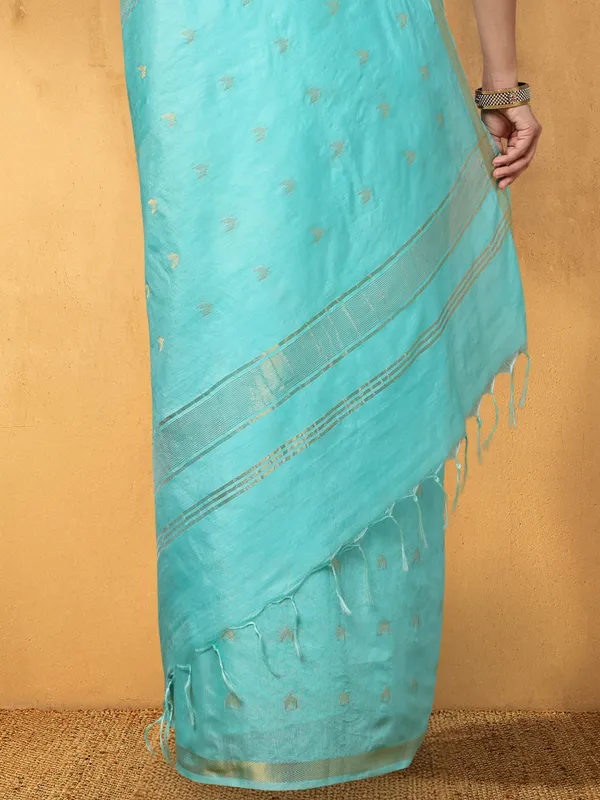 DyeLoom_Kota_Silk_Jacquard_Saree_Blue