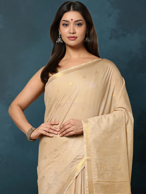 DyeLoom_Kota_Silk_Jacquard_Saree_Beige