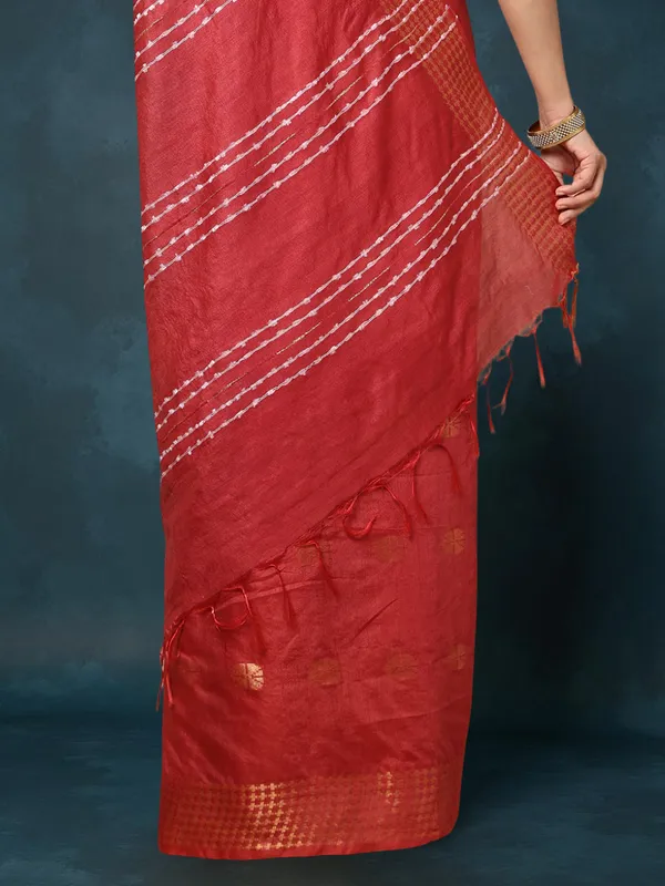 DyeLoom_Kota_Silk_Jacquard_Saree_Brown