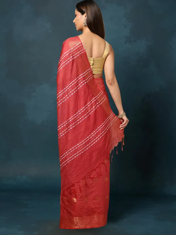 DyeLoom_Kota_Silk_Jacquard_Saree_Brown
