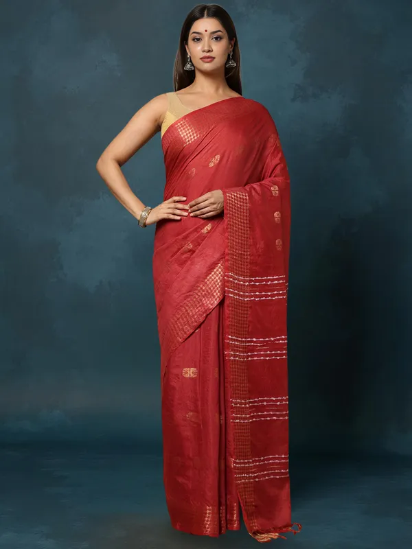 DyeLoom_Kota_Silk_Jacquard_Saree_Brown
