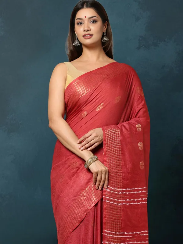DyeLoom_Kota_Silk_Jacquard_Saree_Brown