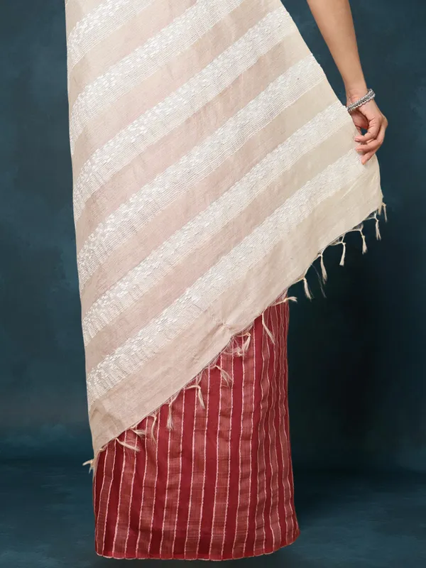 Kantha_Bloom_Kota_Silk_Dyed_Saree_Deep_Maroon