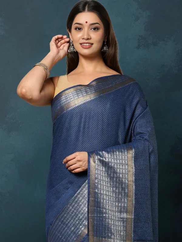 Banaras_Bloom_Kota_Silk_Banarasi_Border_Saree_Blue
