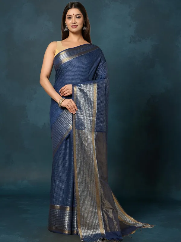 Banaras_Bloom_Kota_Silk_Banarasi_Border_Saree_Blue