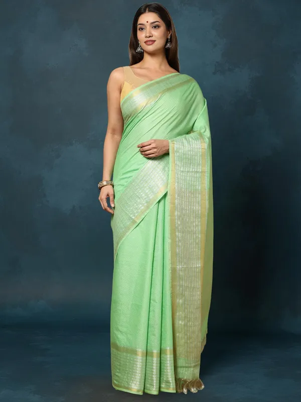 Banaras_Bloom_Kota_Silk_Banarasi_Border_Saree_Green