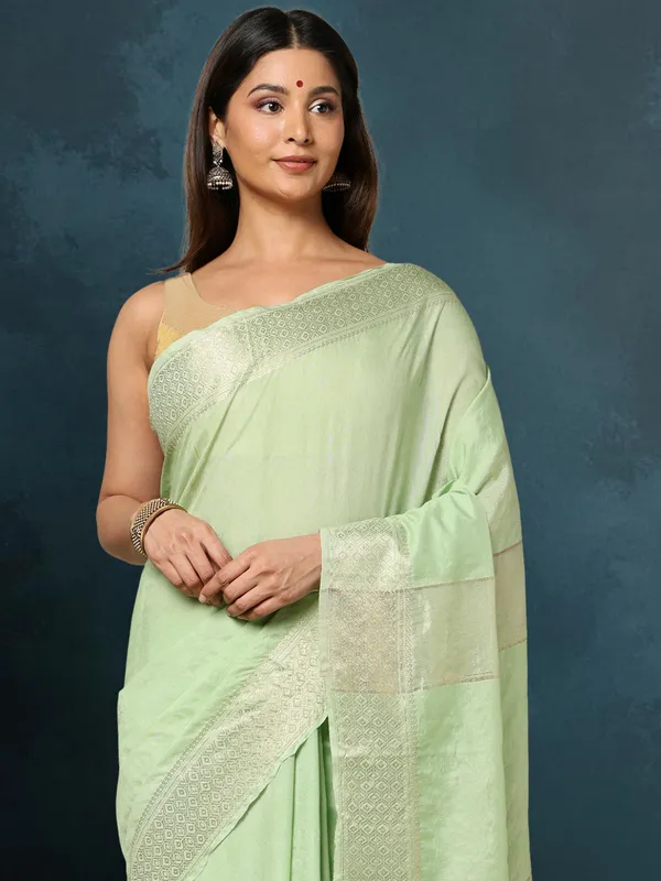 Banaras_Bloom_Kota_Silk_Banarasi_Border_Saree_Light_Green