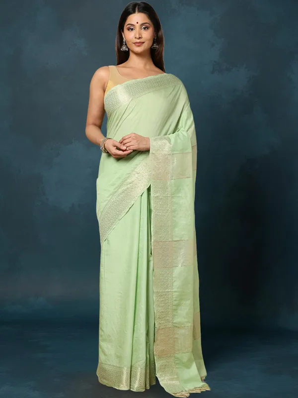 Banaras_Bloom_Kota_Silk_Banarasi_Border_Saree_Light_Green