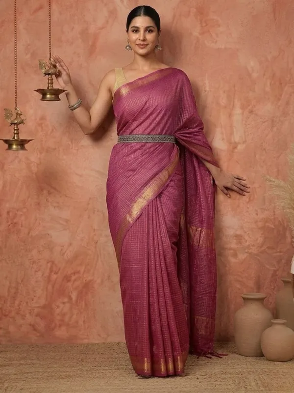 Ruvira_Handdyed_Kota_Banarasi_Silk_Saree_Purple