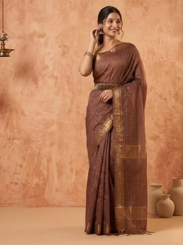 Ishvani_Handdyed_Kota_Silk_Saree_Earthy_Brown