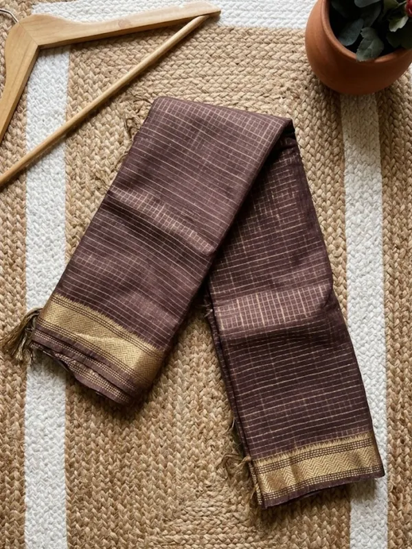 Ishvani_Handdyed_Kota_Silk_Saree_Earthy_Brown
