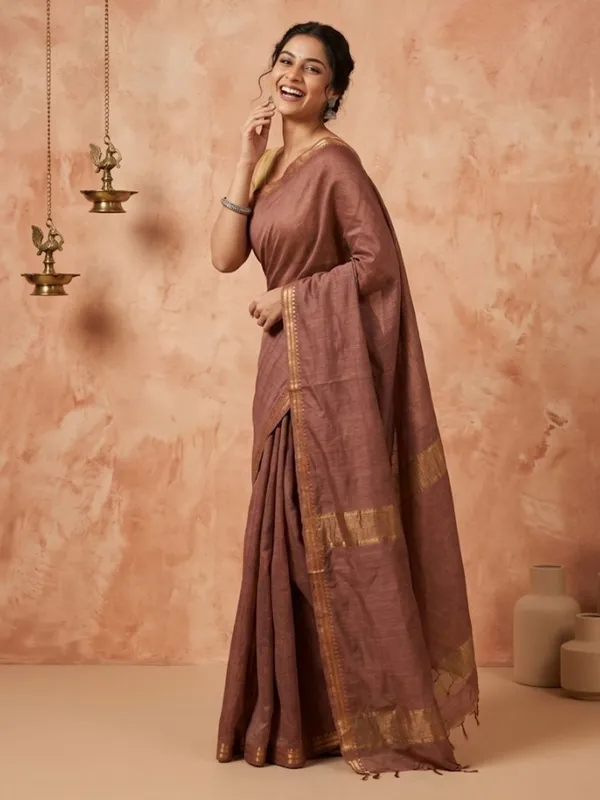 Ishvani_Handdyed_Kota_Silk_Saree_Warm_Brown