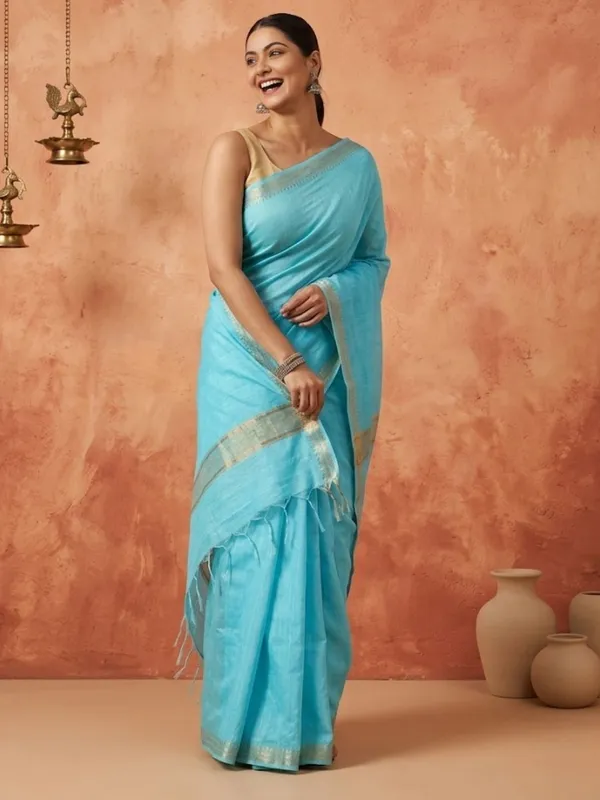 Ruvira_Handdyed_Kota_Banarasi_Silk_Saree_Blue
