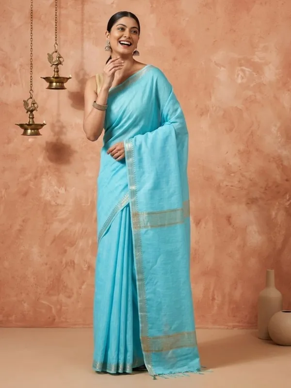 Ruvira_Handdyed_Kota_Banarasi_Silk_Saree_Blue
