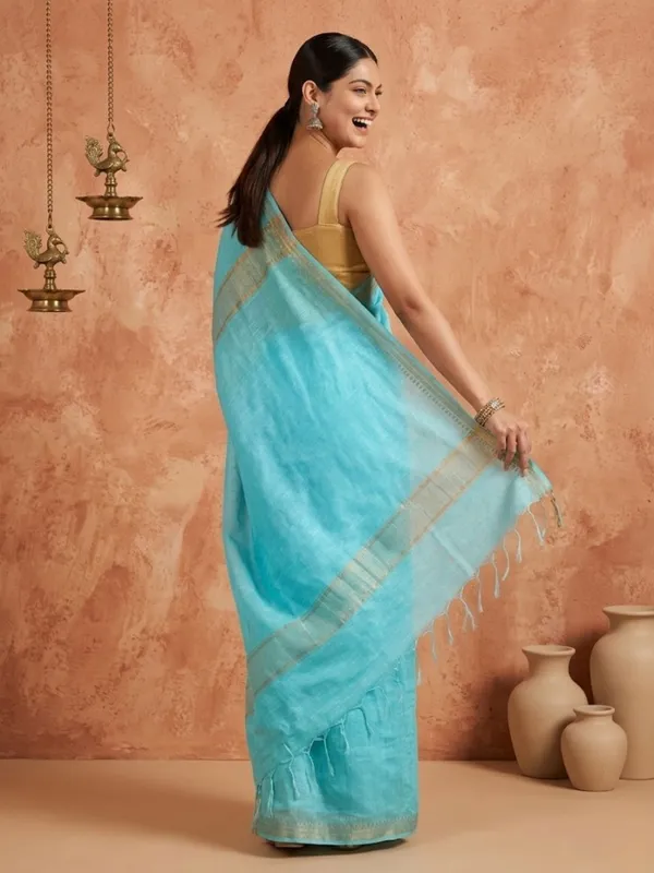 Ruvira_Handdyed_Kota_Banarasi_Silk_Saree_Blue