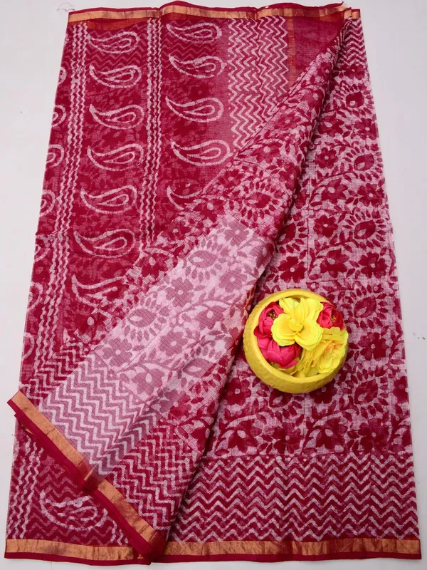 Batik_Breeze_Pure_Cotton_Kota_Doria_Saree_Red