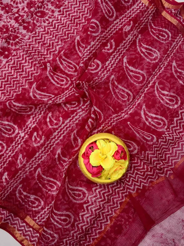 Batik_Breeze_Pure_Cotton_Kota_Doria_Saree_Red