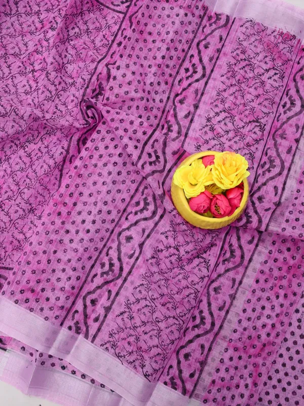 Varnika_Kota_Doria_Blockprint_Saree_Lavendar