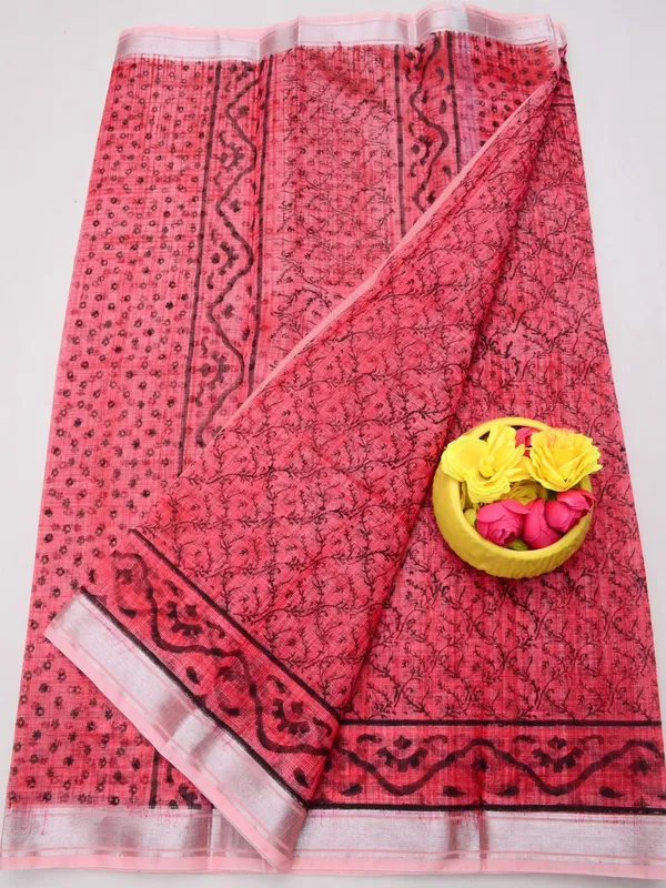 Varnika_Kota_Doria_Blockprint_Saree_Rust