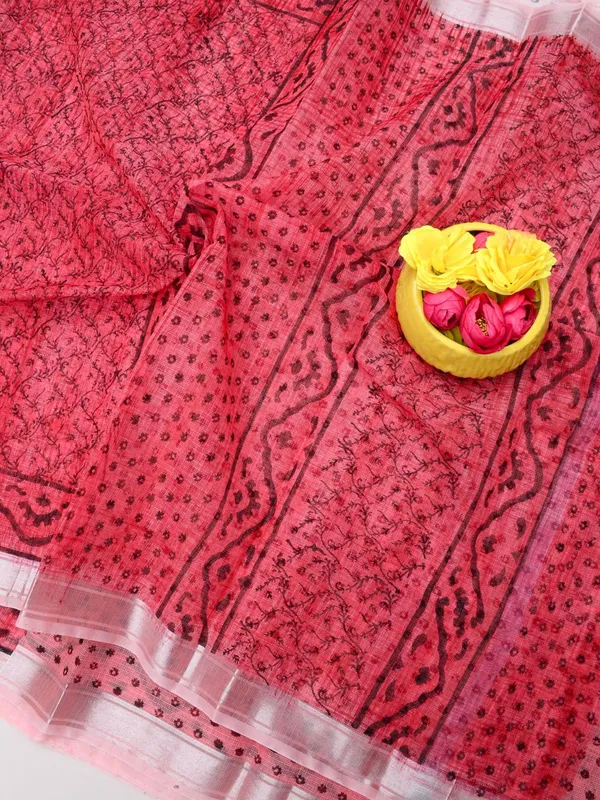 Varnika_Kota_Doria_Blockprint_Saree_Rust