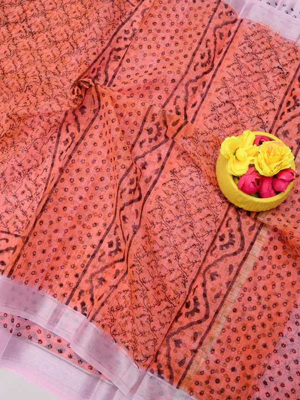 Varnika_Kota_Doria_Blockprint_Saree_Peach