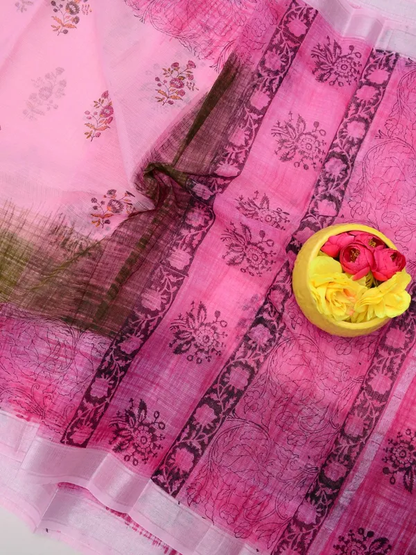 Varnika_Blockprint_Kota_Doria_Saree_Pink