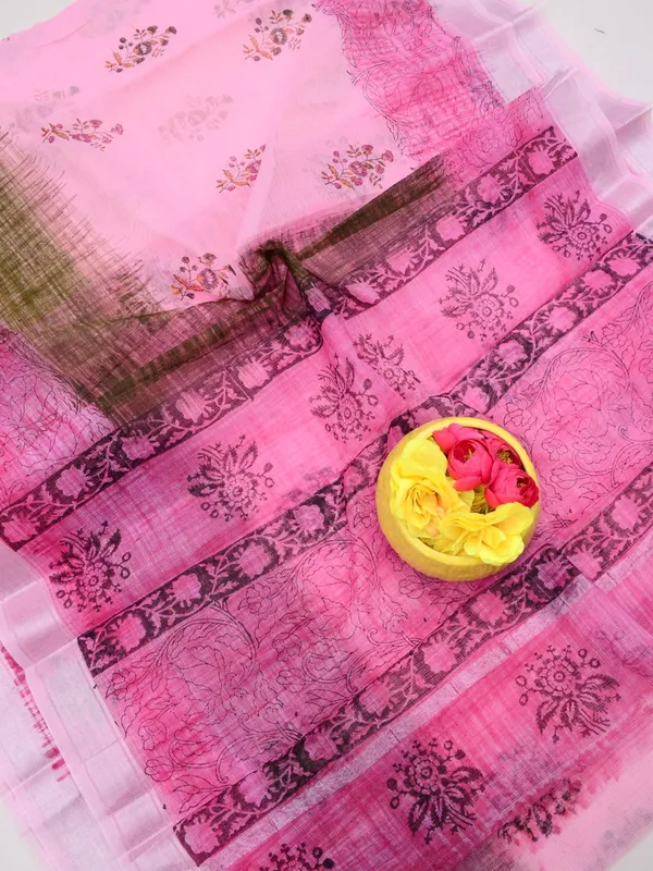 Varnika_Blockprint_Kota_Doria_Saree_Pink