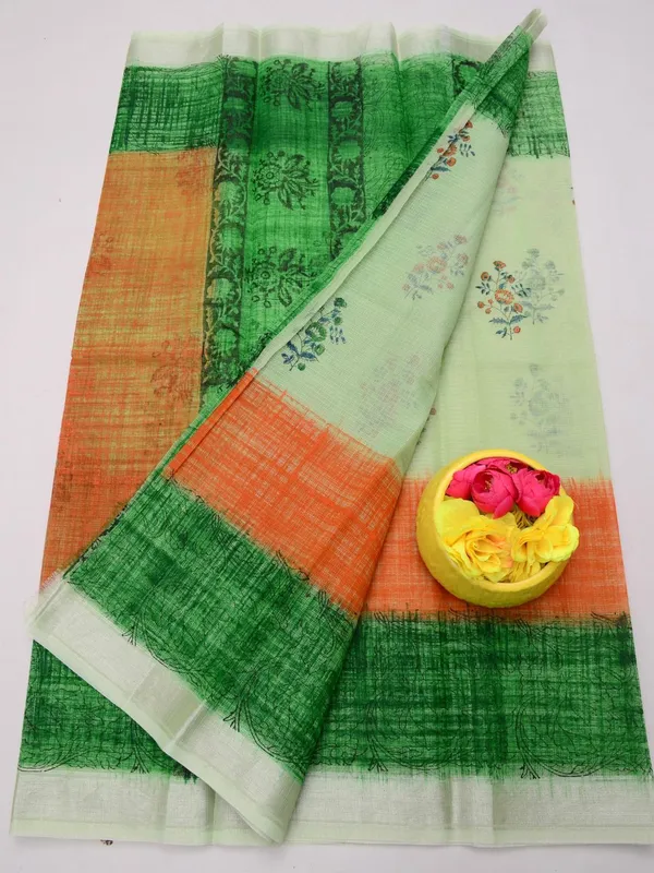Varnika_Blockprint_Kota_Doria_Saree_Green