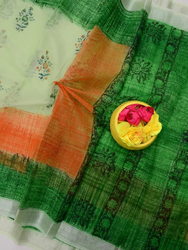 Varnika_Blockprint_Kota_Doria_Saree_Green