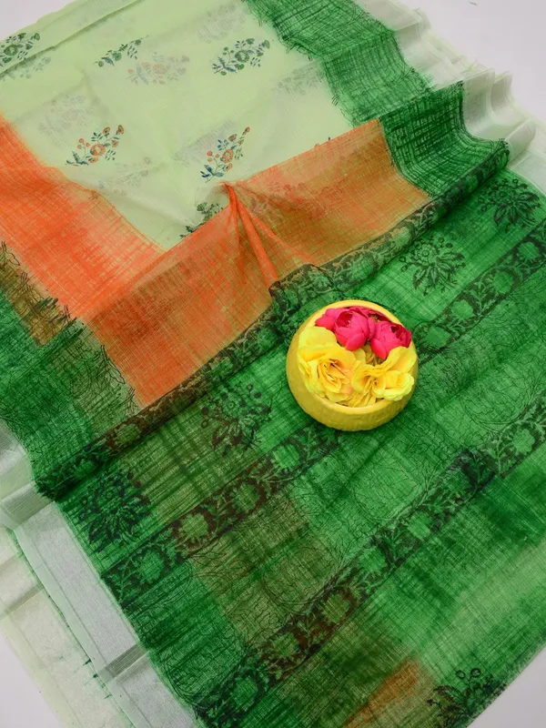 Varnika_Blockprint_Kota_Doria_Saree_Green