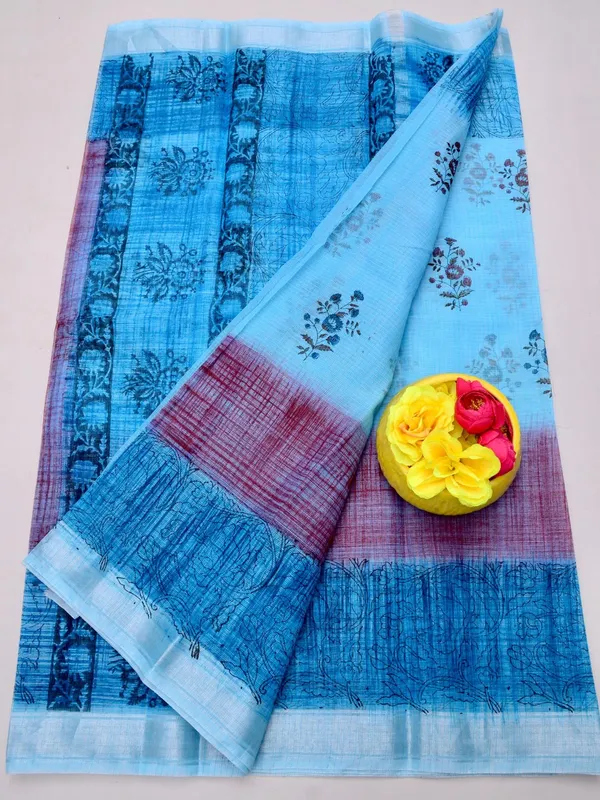 Varnika_Blockprint_Kota_Doria_Saree_Blue