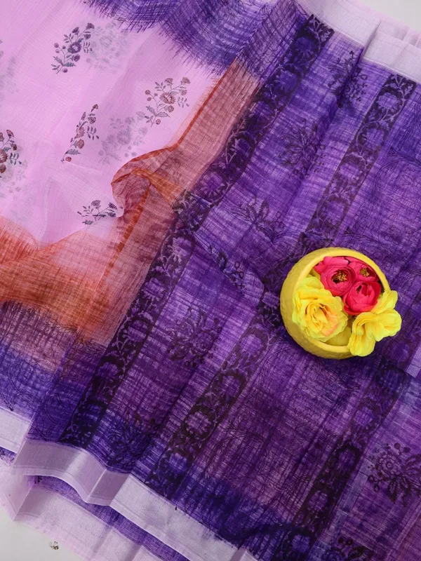 Varnika_Blockprint_Kota_Doria_Saree_Purple