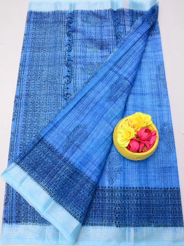 Varnika_Blue_Blockprint_Kota_Doria_Saree