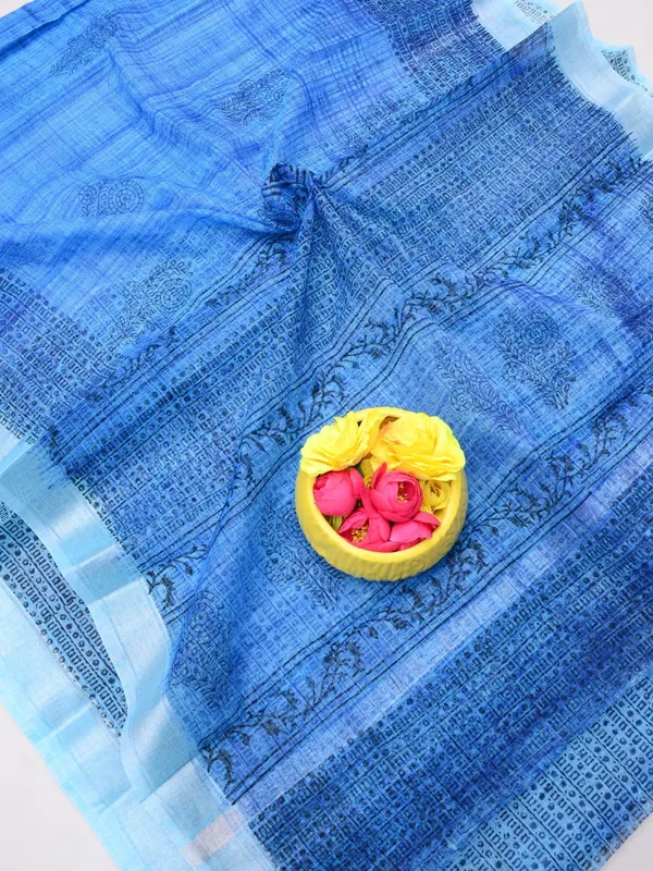 Varnika_Blue_Blockprint_Kota_Doria_Saree