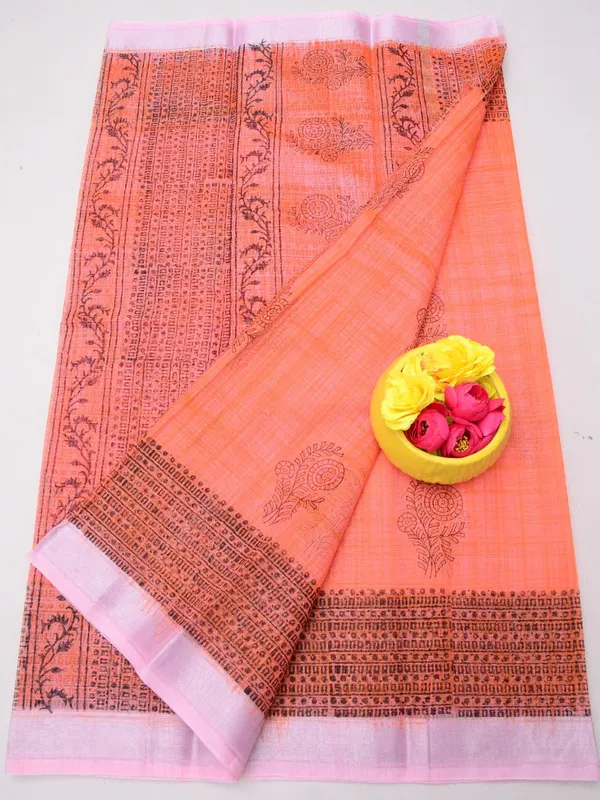 Varnika_Peach_Blockprint_Kota_Doria_Saree