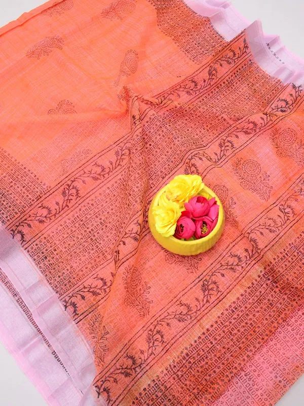 Varnika_Peach_Blockprint_Kota_Doria_Saree