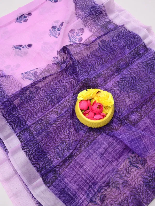 Varnika_Purple_Kota_Doria_Blockprint_Saree