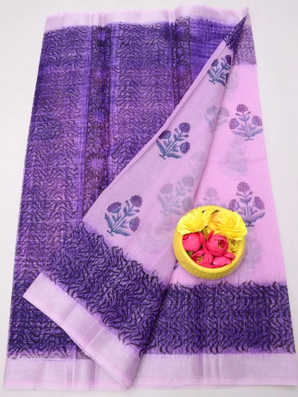 Varnika_Purple_Kota_Doria_Blockprint_Saree